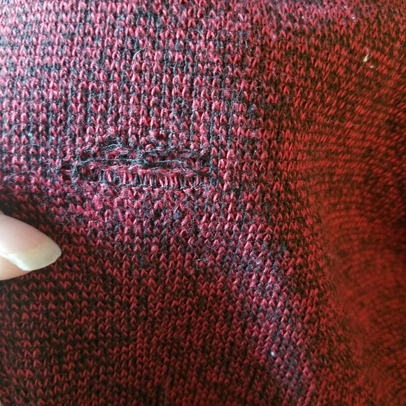 Mid-Length Modern Cardigan Sweater Sequin Gorgeous Deep Burgundy/Black - Picture 9 of 14